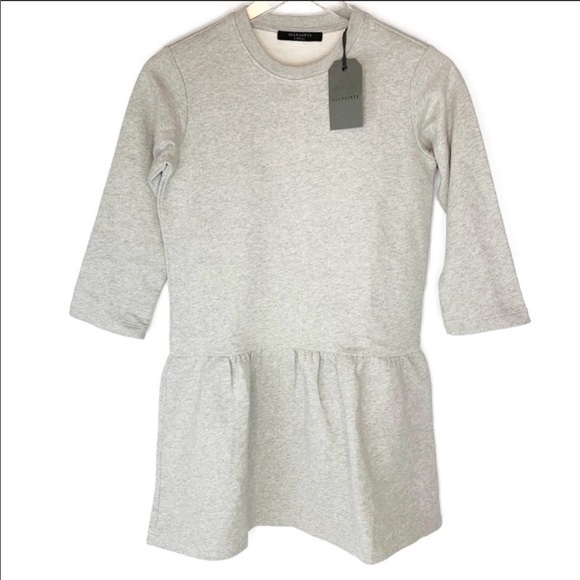 All Saints Grey Textured Dress - Picture 2 of 5